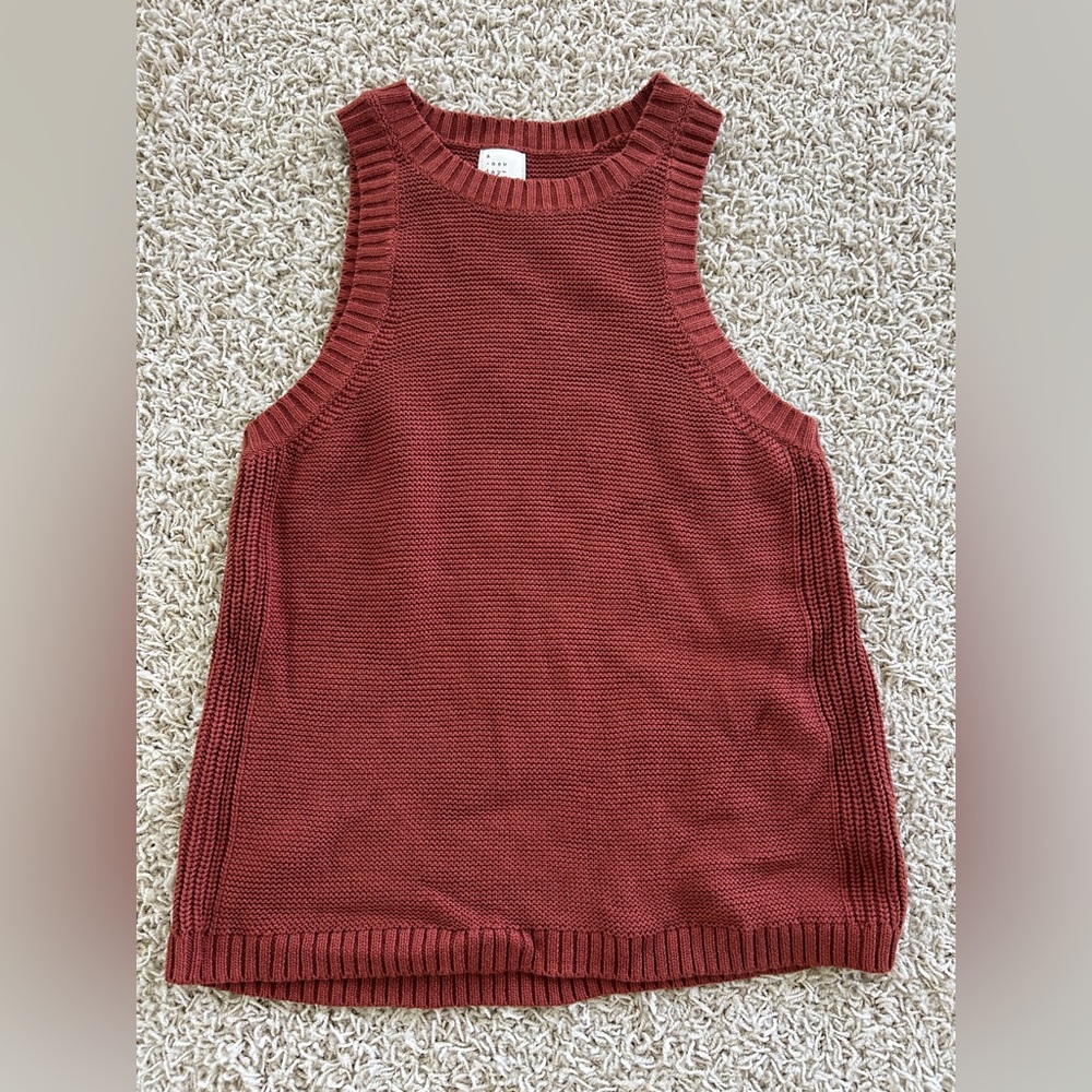 a new day Women’s Small Dark Orange Crochet Tank Top